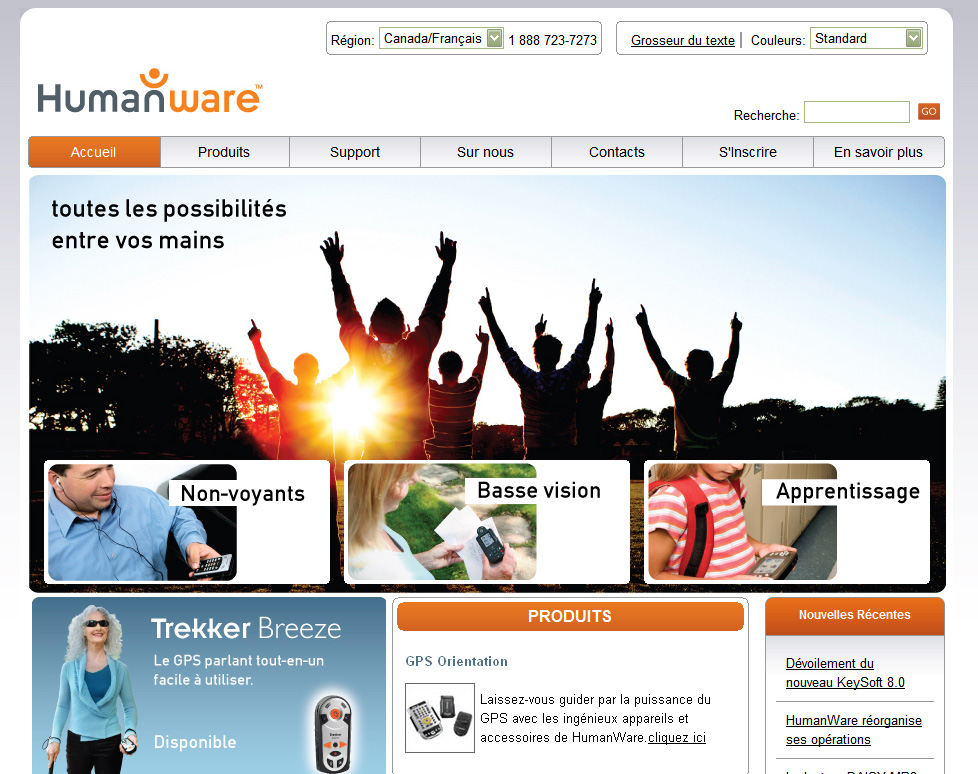 Humanware.com, un nouveau site marchand pour personnes handicapées