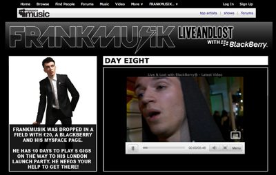 Étude de cas MySpace UK/Island Records : Frankmusik Live and Lost catapulté dans le cyberespace