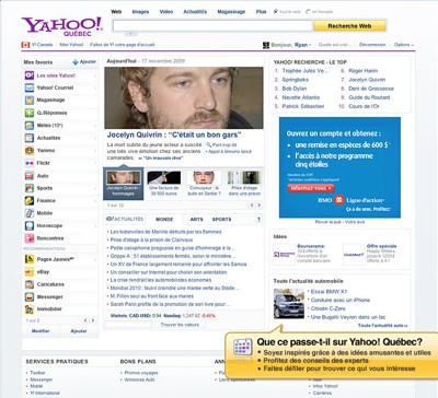 Yahoo ! Québec présente sa nouvelle page d’accueil