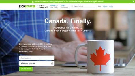 « Canada. Finally. » = : Kickstarter débarque au Canada
