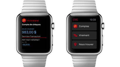 La Banque CIBC annonce une nouvelle Application pour Apple Watch