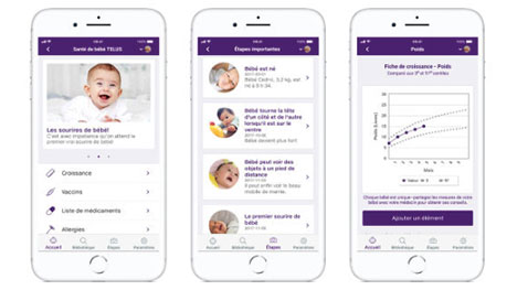 TELUS Santé sort une application permettant aux parents de suivre les informations de santé de bébé