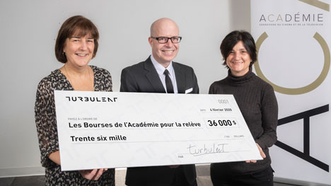Turbulent effectue un don de 36 000 $ aux Bourses de l’Académie canadienne du cinéma et de la télévision
