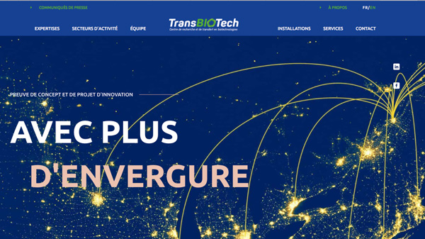 TransBIOTech repense son image et met en ligne un nouveau site Web