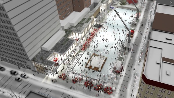 Montréal dévoile la nouvelle esplanade Tranquille dans le Quartier des spectacles