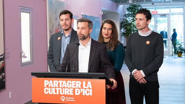  Québec solidaire veut donner accès à la culture d’ici aux jeunes